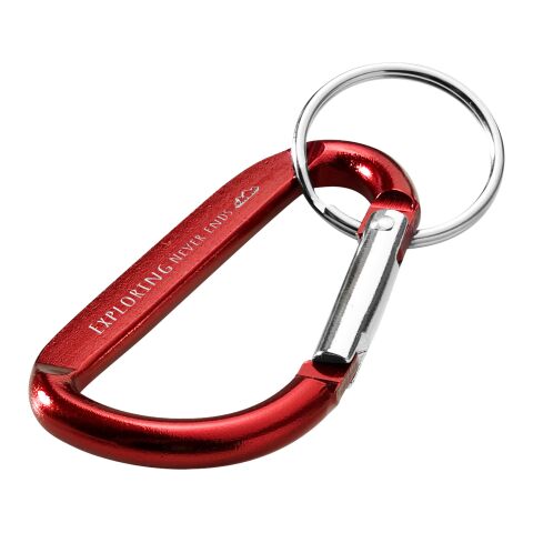 Timor recycled aluminium carabiner keychain Standard | Red | No Branding | not available | not available