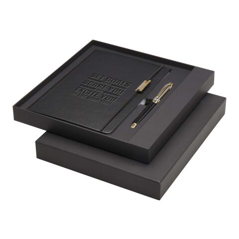 Legato A5 notebook with ballpoint and rollerball pen set Standard | Solid black | No Branding | not available | not available