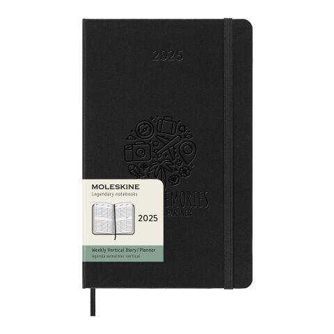 Moleskine hard cover 12 month L weekly planner vertical Standard | Solid black | No Branding | not available | not available