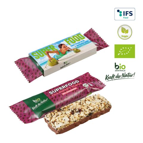 Organic Cereal Bar SUPERFOOD Cranberry &amp; Coconut Without Branding