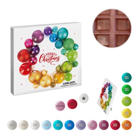 Paper Mini-Advent Calendar with Personalised M&amp;M’S® Chocolate Candies digital- or offset printing