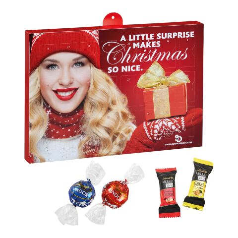 Premium Gift Advent Calendar with Lindt Lindor Truffles &amp; Hello Mini Stick from Lindt Mix 2-colour digital- or offset printing