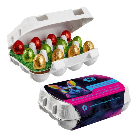 Paper Easter Egg Box of 12 with Ferrero Küsschen Eggs Without Branding