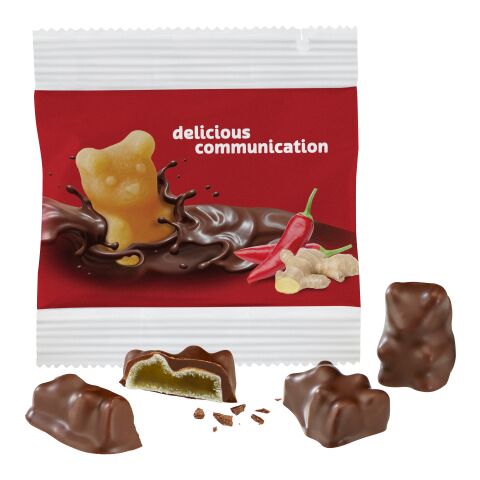 Chocolate Fruit Gum Bears in Paper Bag Without Branding