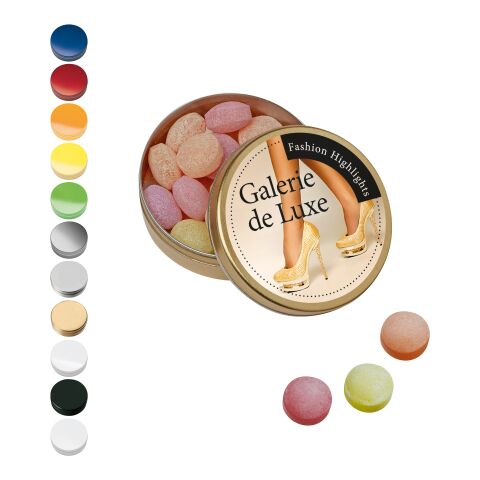 XS Pocket Tin with XS-Kalfany Fruit Candies, 16g white | 1-colour tampon printing