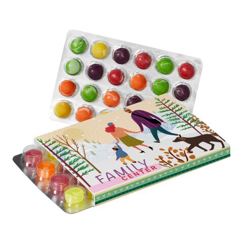 Promo Slipcase for World&#039;s Smallest (Advent) Calendar with Pulmoll Pastilles or SKITTLES® white | digital- or offset printing