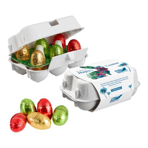 Paper Easter Egg Box of 6 with Ferrero Küsschen Eggs digital printing