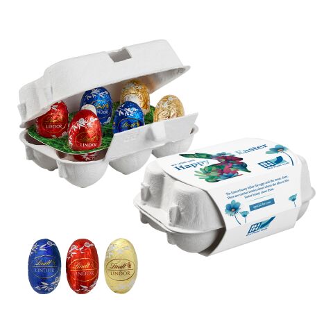 Paper Easter Egg Box of 6 with Lindt Lindor Eggs digital printing