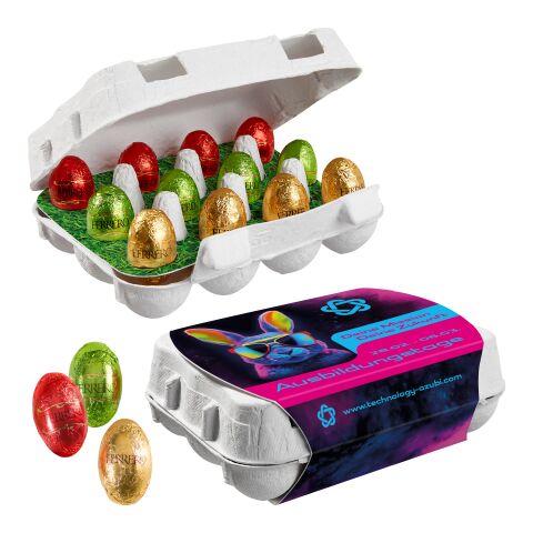 Paper Easter Egg Box of 12 with Ferrero Küsschen Eggs Without Branding