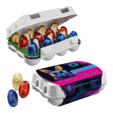 Paper Easter Egg Box of 12 with Lindt Lindor Mini-Eggs Without Branding