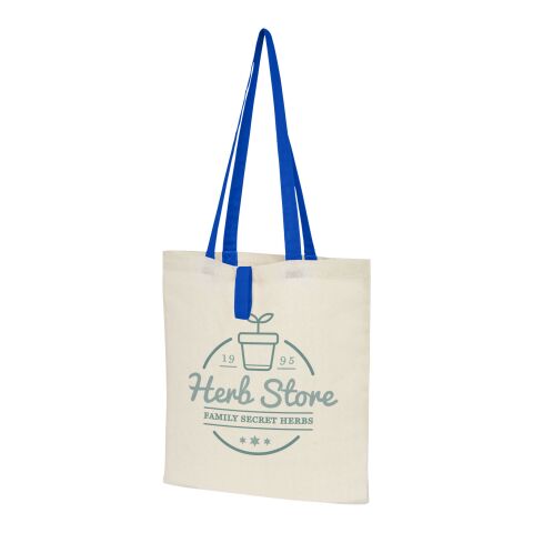 Nevada 100 g/m² cotton foldable tote bag Standard | Natural-Royal blue | No Branding | not available | not available
