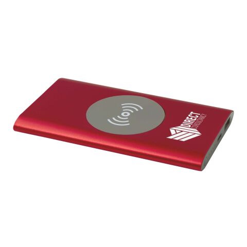 Juice 4000 mAh Type-C recycled aluminium wireless power bank Standard | Red | No Branding | not available | not available