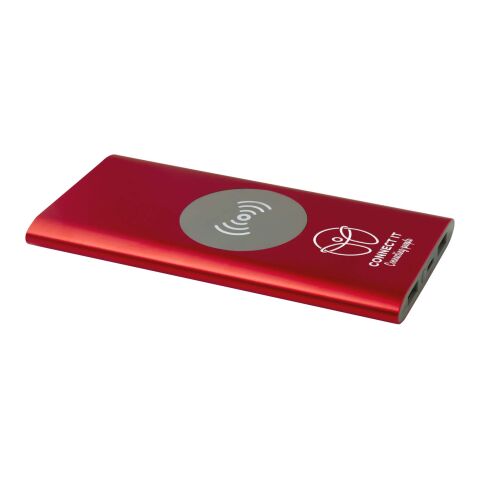 Juice 8000 mAh Type-C recycled aluminium wireless power bank Standard | Red | No Branding | not available | not available