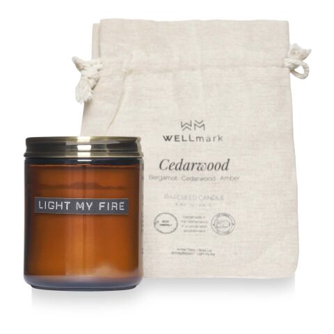 Wellmark cedar wood scented candle medium Standard | Amber heather | No Branding | not available | not available