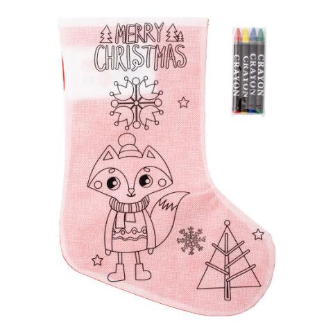 Nonwoven (80gr/m²) Christmas stocking Jasleen red/white | Without Branding | not available | not available