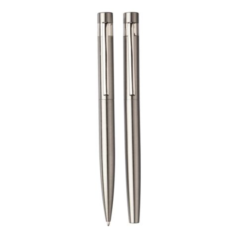 Recycled stainless steel writing set Fritz silver | Without Branding | not available | not available