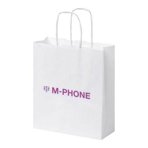 Kraft 80 g/m2 paper bag with twisted handles - small white | No Branding | not available | not available