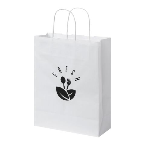 Kraft 80 g/m2 paper bag with twisted handles - medium white | No Branding | not available | not available