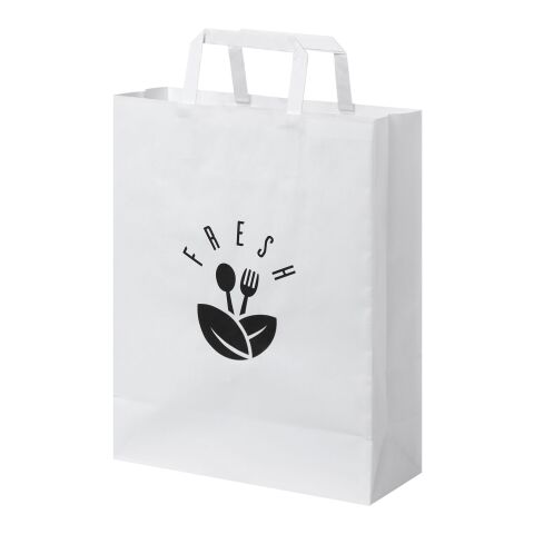 Kraft 80-90 g/m2 paper bag with flat handles - medium White | No Branding | not available | not available