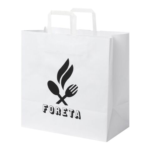 Kraft 80-90 g/m2 paper bag with flat handles - X large white | No Branding | not available | not available