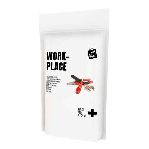 MyKit Workplace First Aid Kit with paper pouch Standard | White | 1-color WS MyKit Digital print 1 | front | 100 mm x 120 mm