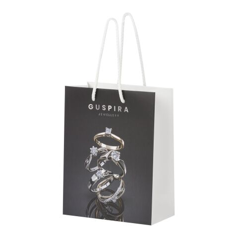 Handmade 170 g/m2 integra paper bag with plastic handles - medium white | No Branding | not available | not available