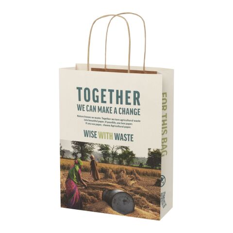 Agricultural waste 150 g/m2 paper bag with twisted handles - medium