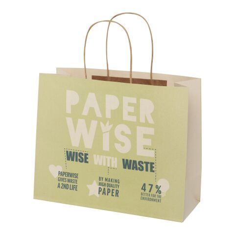 Agricultural waste 150 g/m2 paper bag with twisted handles - large