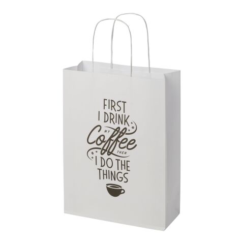 Kraft 120 g/m2 paper bag with twisted handles - medium white | No Branding | not available | not available