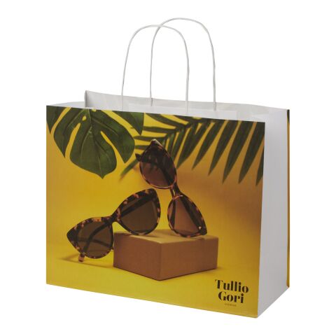 Kraft 120 g/m2 paper bag with twisted handles - large white | No Branding | not available | not available