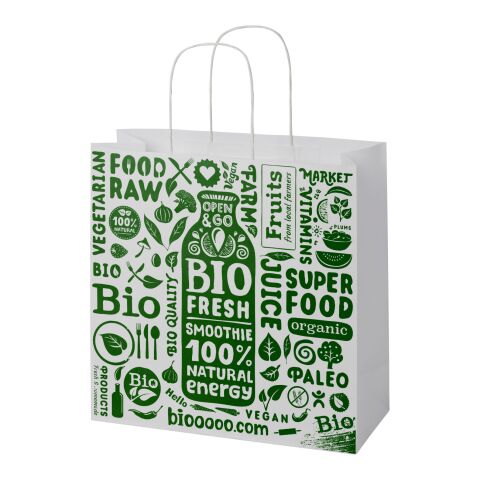 Kraft 120 g/m2 paper bag with twisted handles - X large white | No Branding | not available | not available