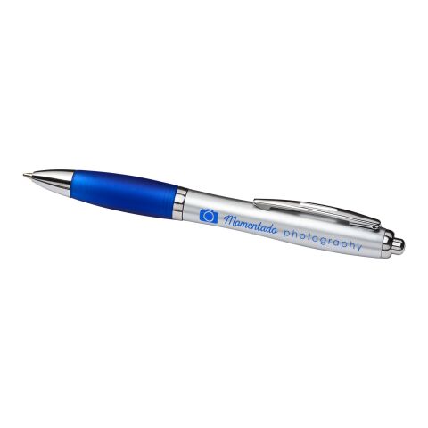 Curvy ballpoint pen Silver-Blue | No Branding | not available | not available