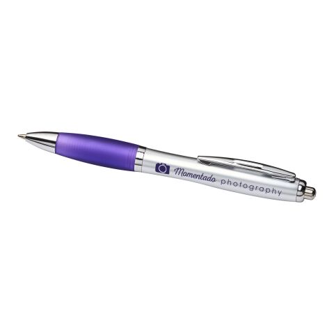 Curvy ballpoint pen Silver-Purple | No Branding | not available | not available