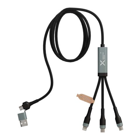 SCX.design C53 100W 5-in-1 rPET ultra fast charging cable Standard | Gun metal | No Branding | not available | not available