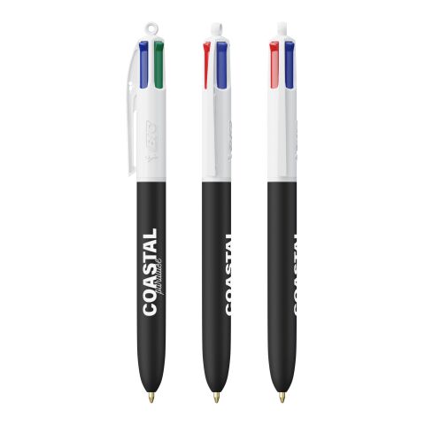 BIC® 4 Colours Soft white-black | 1-color Screen Print | Barrel-Clip centered | 30.00 mm x 43.00 mm