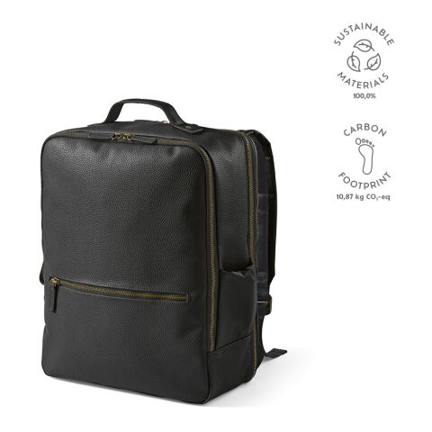 Paris Laptop Backpack 20L recycled Leather Black | Without Branding | 20L