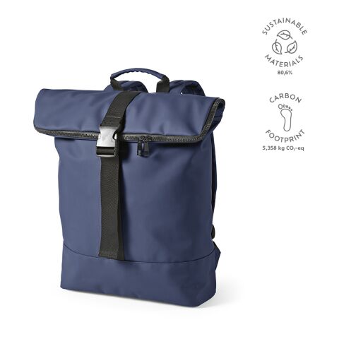 Milan Laptop Backpack 24L recycled PU Blue | Without Branding | 24L