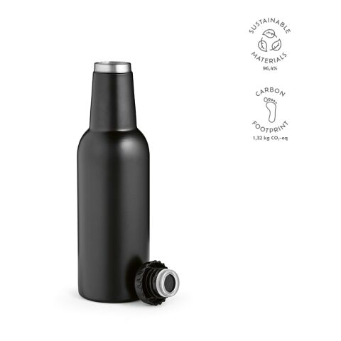 Sepik Bottle recycled Stainless Steel 360 ml Black | Without Branding | 360 ml