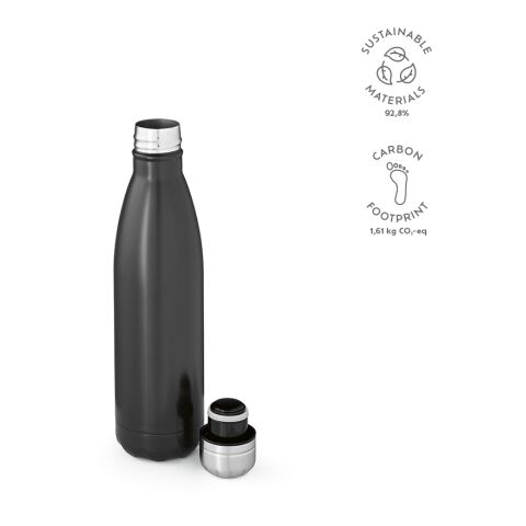 Mississippi 550 Bottle recycled Stainless Steel 535 ml Black | Without Branding | 535 ml