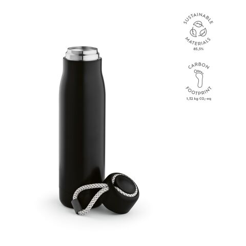 Lena Bottle recycled Stainless Steel 570 ml Black | Without Branding | 570 ml