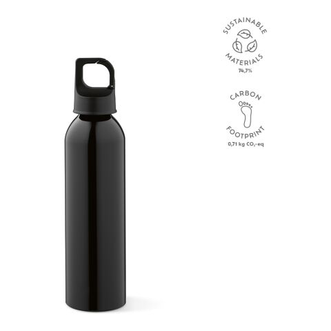 Mackenzie Bottle recycled Aluminium 690 ml Black | Without Branding | 690 ml