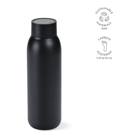 La Plata Bottle recycled Stainless Steel 650 ml Black | Without Branding | 650 ml