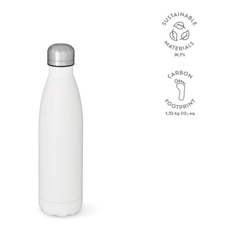 Mississippi 450W Bottle recycled Stainless Steel 430 ml White | Without Branding | 430 ml