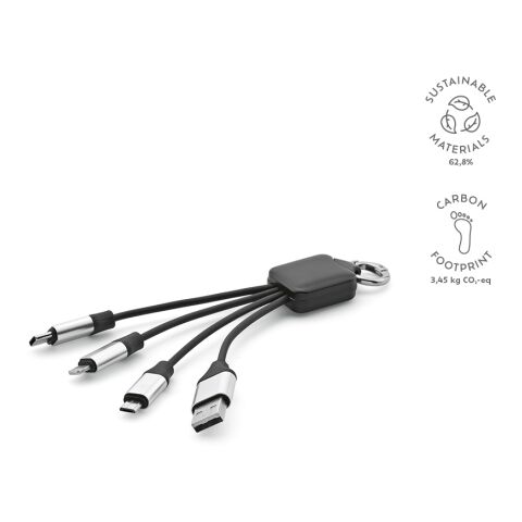 Sagan Cable rPET 4 in 1 Black | Without Branding