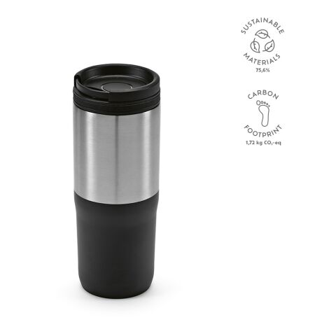 Orange Traval Cup recycled Stainless Steel 600 ml Black | Without Branding | 600 ml