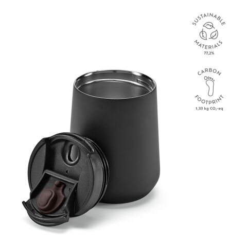 Euphrates Traval Cup recycled Stainless Steel 430 ml Black | Without Branding | 430 ml