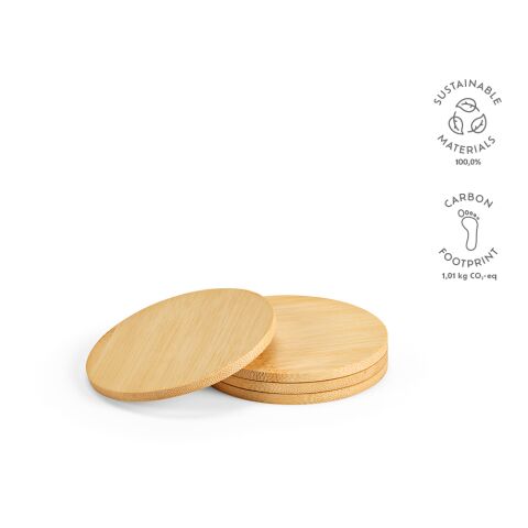 Christo Coasters Bamboo Beige | Without Branding