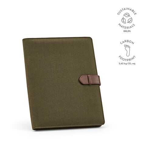 Eliot A4 Folder recycled Cotton 64 Pages Olive green | Without Branding | A4