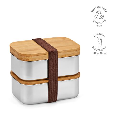 Vermeer Lunchbox Bamboo 1480 ml Silver | Without Branding | 1480 ml