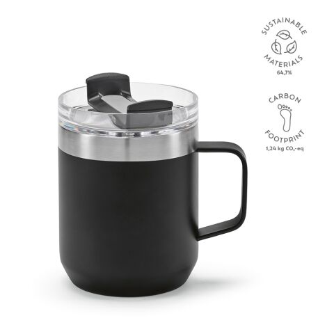 Shinano Mug recycled Stainless Steel 440 ml Black | Without Branding | 440 ml